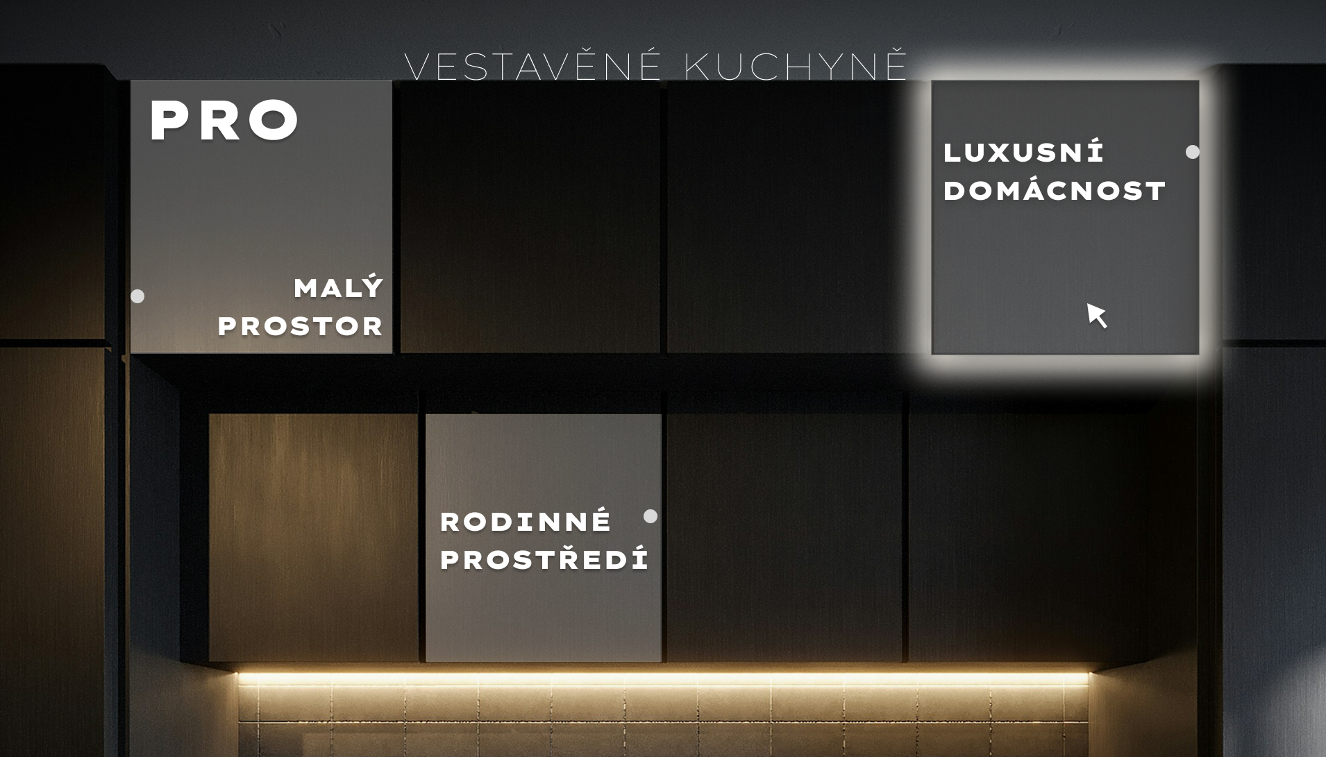 Nabídka druhů vestavěných kuchyní