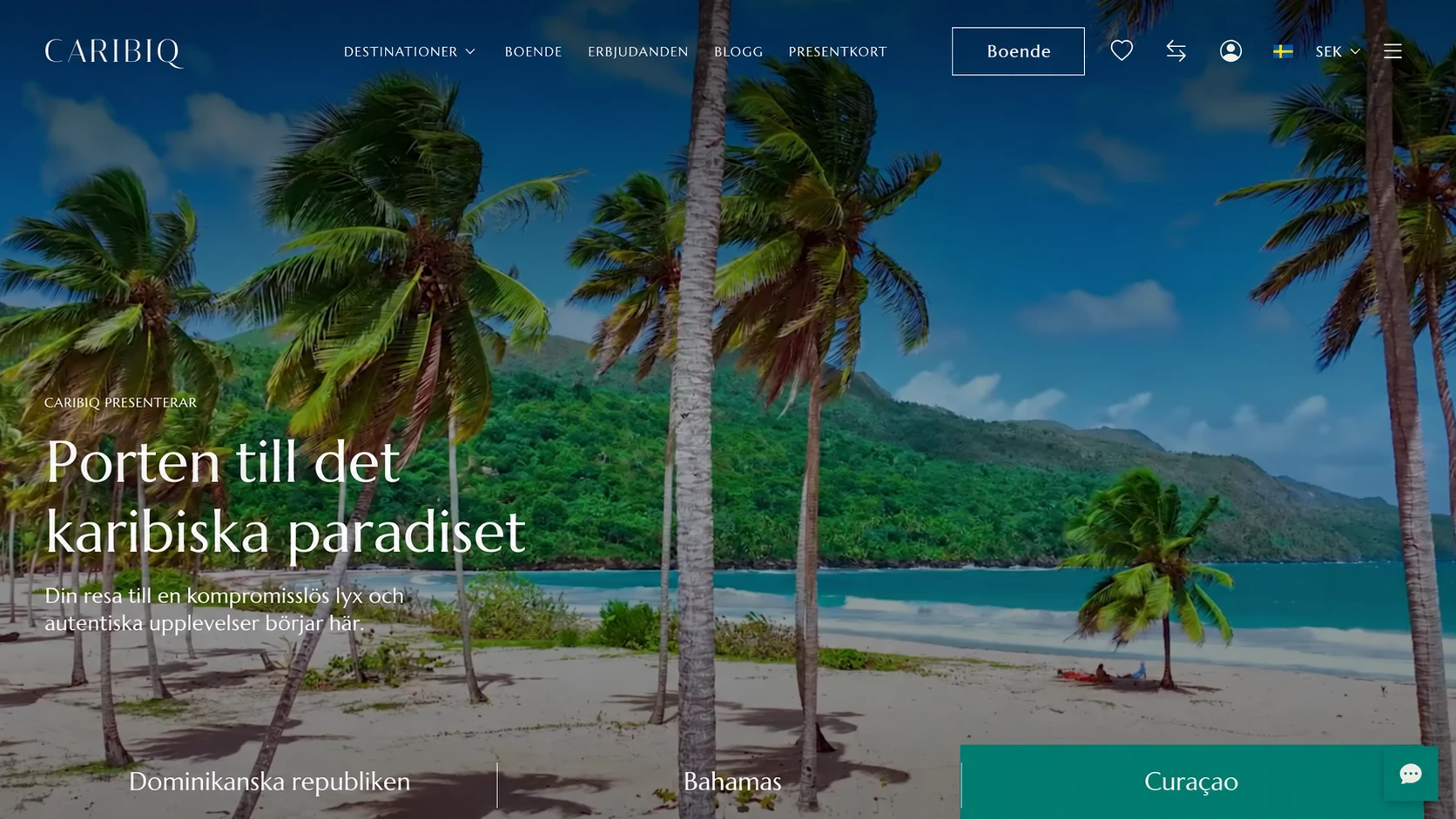 Caribiq: katalog över hotell och en begriplig väg till bokning